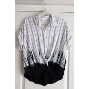 Black and White Tye-dye Blouse
